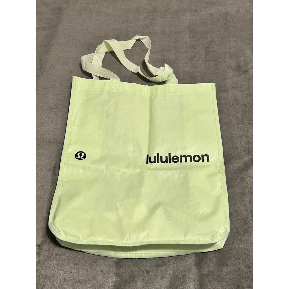 Lululemon Reusable Shopping Tote Bag Lime Green Large Eco Friendly Shopper